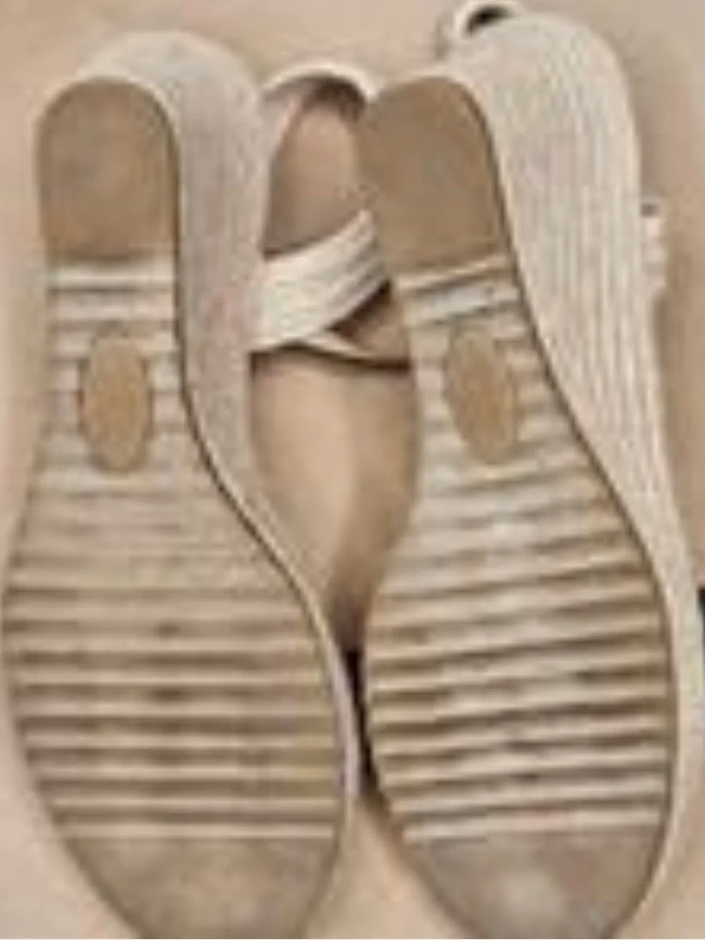 Anne Klein Black and Natural Espadrille Wedge Sandals